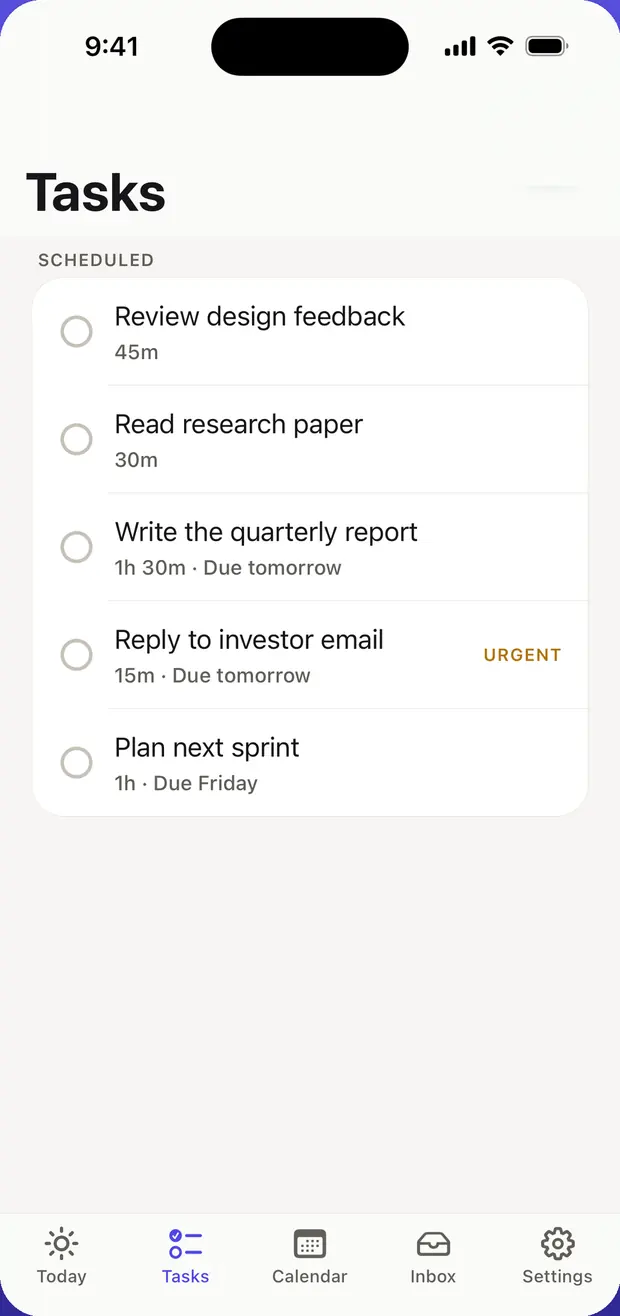 Meridiem tasks